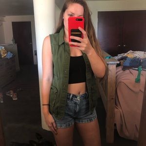 army green utility vest